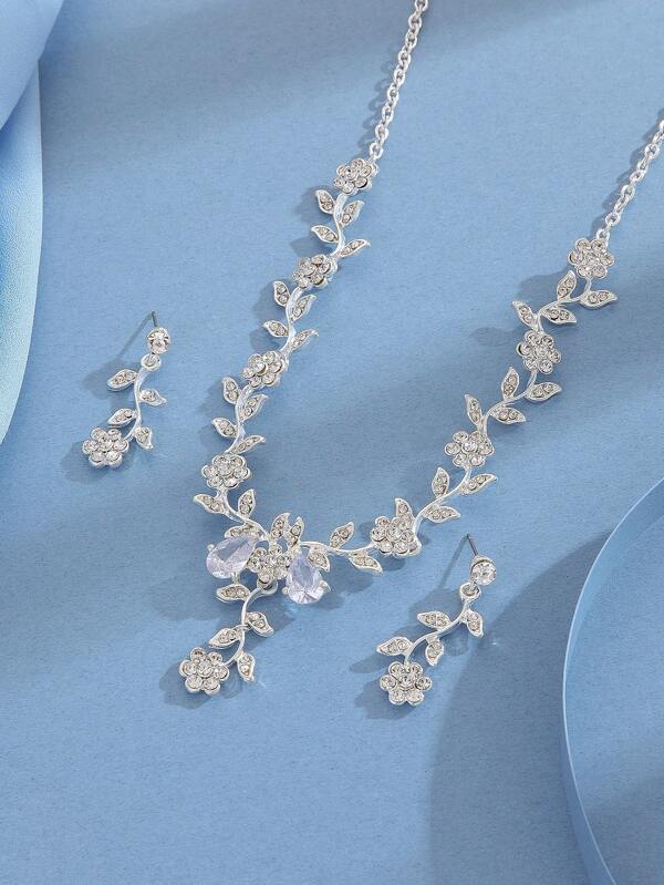 《永遠の花冠(クラウン・フルール)》ヴィンテージ・フローラルジュエリーセット(ネックレス&ピアス) - 画像 (4)